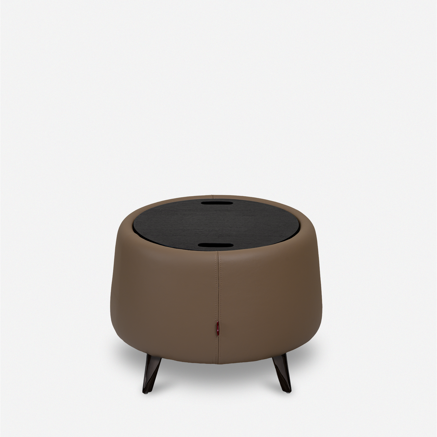 皮革收納圓几 Leather Storage Side Table