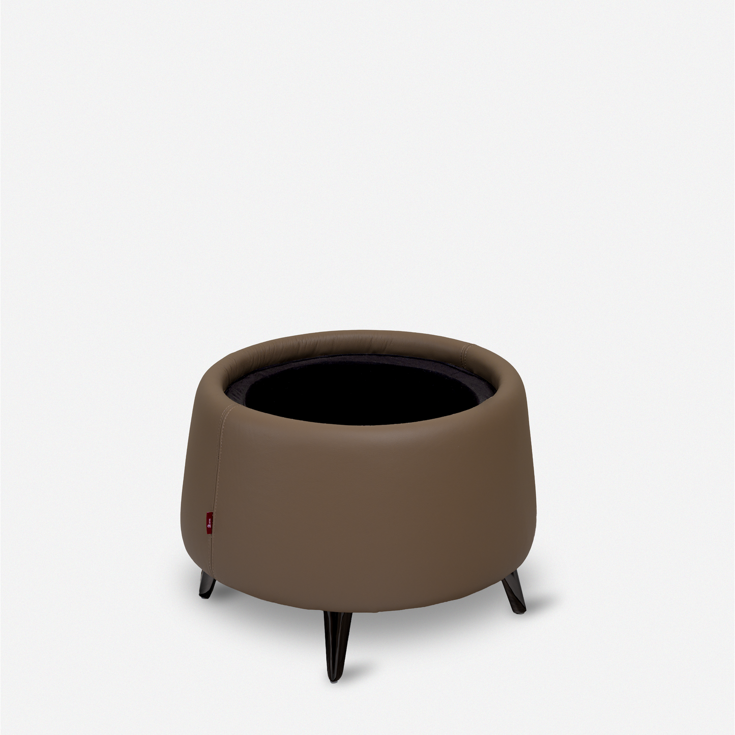 皮革收納圓几 Leather Storage Side Table