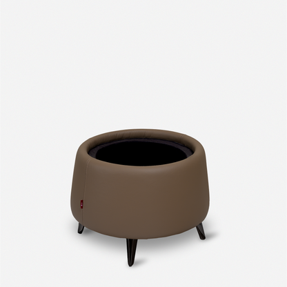 皮革收納圓几 Leather Storage Side Table