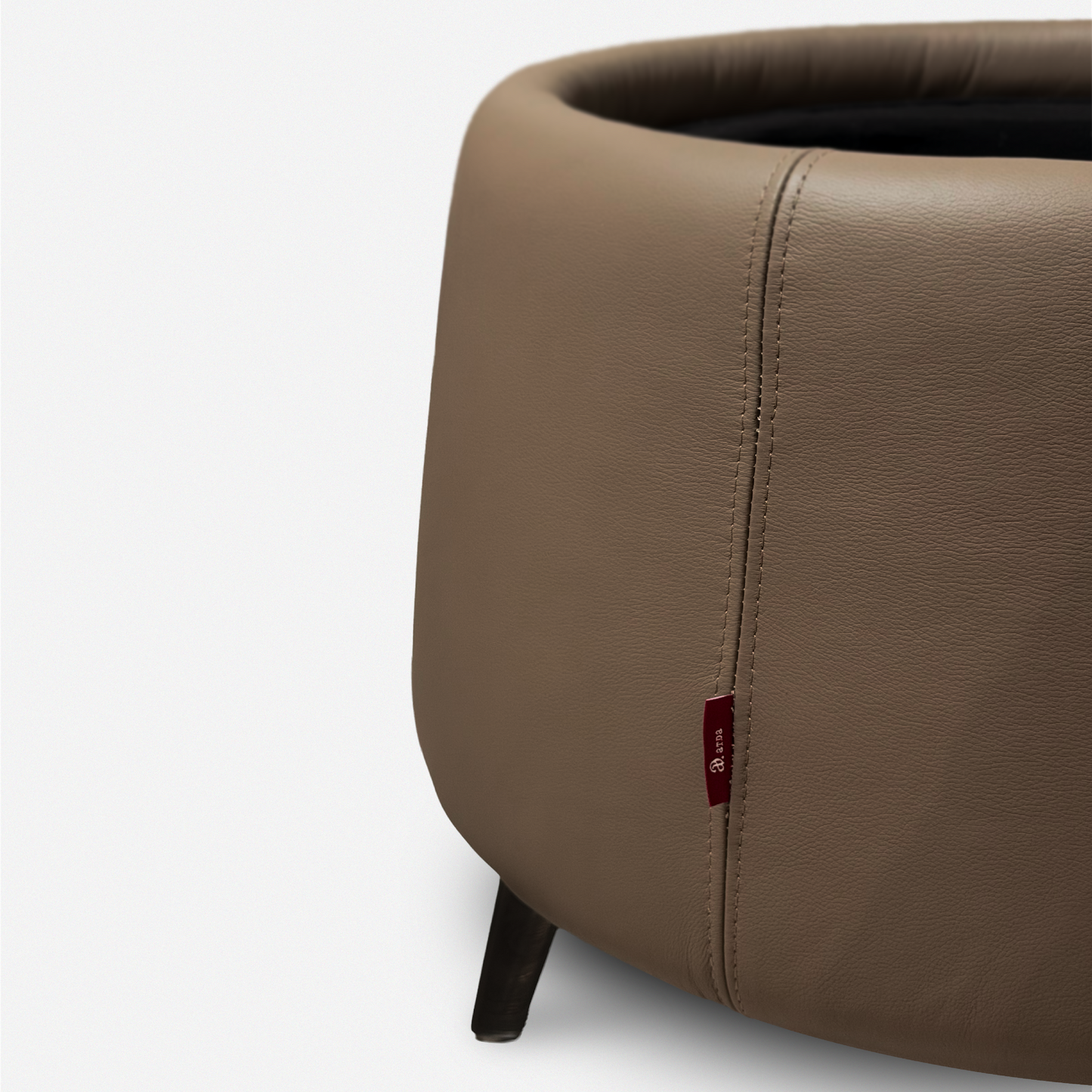 皮革收納圓几 Leather Storage Side Table