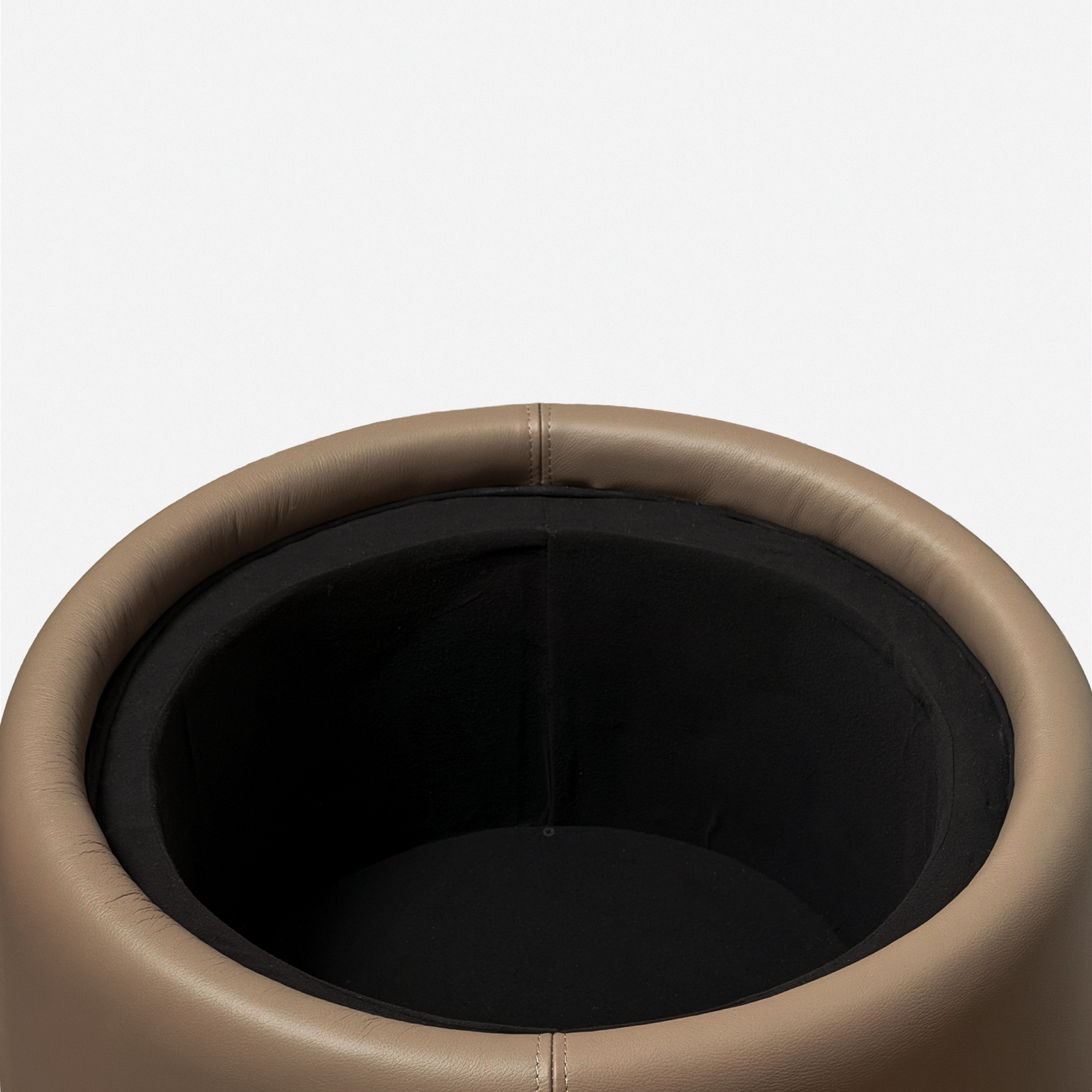 皮革收納圓几 Leather Storage Side Table