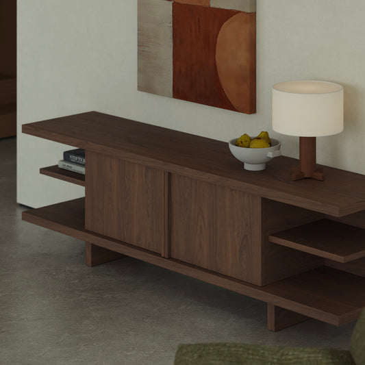胡桃木層架長櫃 Walnut Shelving Sideboard
